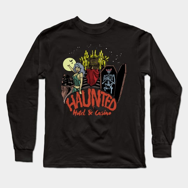 Haunted Hotel & Casino Long Sleeve T-Shirt by Lambdog comics!